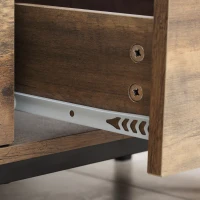 HOMCOM Corner TV Stand for TV up to 46", Entertainment Center with Open Storage and Drawers, TV Table with Steel Legs, Coffee(m-12)