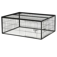 PawHut Metal Chicken Coop, Outdoor Poultry Cage, w/ Run, Nesting Box, Canopy, Blue(m-9)