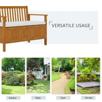 Outsunny 30 Gallon Storage Bench Deck Box with Zippered Padded Cushion Loveseat Perfect for Patio Garden Storage and Front Porch Decor(m-5)