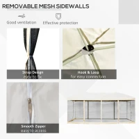 Outsunny 10'x20' Pop Up Party Tent Gazebo Wedding Canopy with 6 Removable Mesh Sidewalls(m-7)