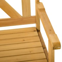 Outsunny Wooden Outdoor Storage Bench 2-Person Backyard Patio Bench with Louvered Side Panels & Wood Build, Yellow(m-12)