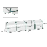 Outsunny 13' x 3' x 2.5' Mini Greenhouse, Portable Tunnel Green House with Roll-Up Zippered Doors, UV Waterproof Cover, Steel Frame, Clear(m-3)