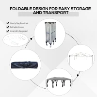 Outsunny 10'x19' Pop Up Party Tent Gazebo Wedding Canopy with 6 Removable Sidewalls, Grey(m-5)