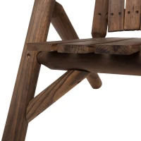 Outsunny Wood Adirondack Patio Chair Bench with Center Coffee Table, Perfect for Lounging and Relaxing Outdoors Carbonized(m-9)