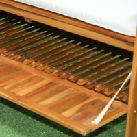 Outsunny 30 Gallon Storage Bench Deck Box with Zippered Padded Cushion Loveseat Perfect for Patio Garden Storage and Front Porch Decor(m-10)