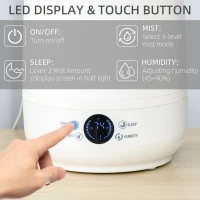 HOMCOM 5L Cool Mist Humidifier, Ultrasonic Quiet Air Humidifiers with Waterless Auto-Off, Sleep Mode, 3 Adjustable Mist Mode and Humidity for Home, Office, Bedroom, Large Room(m-7)