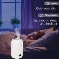 HOMCOM 5L Cool Mist Humidifier, Ultrasonic Quiet Air Humidifiers with Waterless Auto-Off, Sleep Mode, 3 Adjustable Mist Mode and Humidity for Home, Office, Bedroom, Large Room(m-4)