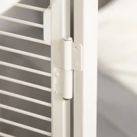 PawHut 54 Inch Bird Cage for Finches, Budgies, Cockatiels, Parrot Cage with Wheels, Bird Feeder Stand, Pull Out Tray, White(m-8)