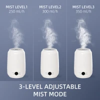 HOMCOM 5L Cool Mist Humidifier, Ultrasonic Quiet Air Humidifiers with Waterless Auto-Off, Sleep Mode, 3 Adjustable Mist Mode and Humidity for Home, Office, Bedroom, Large Room(m-5)