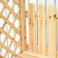 Outsunny Outdoor Garden Bench Arch Pergola with Natural Fir Wood Build, Protective Varnish, & 2 Person Ergonomic Bench(m-8)