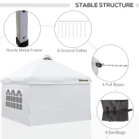 Outsunny 10' x 10' Pop Up Canopy Tent, Instant Sun Shelter, Tents for Parties, with Wheeled Carry Bag, for Outdoor, Garden, Patio, White(m-7)