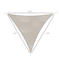 Outsunny Rectangle 20'x 16' Sun Shade Sail Top Cover Fabric Outdoor Shelter Backyard Window Garden Sand Carrying Bag Light Brown(m-3)