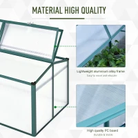 Outsunny Aluminium Cold Frame Greenhouse Garden Portable Raised Planter with Openable Top for Indoor, Outdoor, Flowers, Vegetables, Plants, 51" x 28" x 24"(m-5)