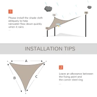 Outsunny Rectangle 20'x 16' Sun Shade Sail Top Cover Fabric Outdoor Shelter Backyard Window Garden Sand Carrying Bag Light Brown(m-7)