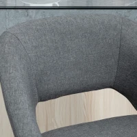 HOMCOM Fabric Bar stools Set of 2, 29.5" Pub Height Chairs with Steel Legs, Backrest for Kitchen Counter, Dining Room, Bistro Table, Grey(m-8)