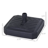 Outsunny 30 lbs Patio Umbrella Base Plastic  Fits Poles Diameter 0.98" to 1.25" Outdoor  Stand Holder(m-3)