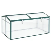 Outsunny Aluminium Cold Frame Greenhouse Garden Portable Raised Planter with Openable Top for Indoor, Outdoor, Flowers, Vegetables, Plants, 51" x 28" x 24"(m-2)