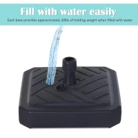 Outsunny 30 lbs Patio Umbrella Base Plastic  Fits Poles Diameter 0.98" to 1.25" Outdoor  Stand Holder(m-4)