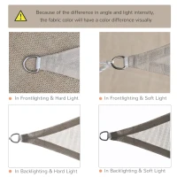 Outsunny Rectangle 20'x 16' Sun Shade Sail Top Cover Fabric Outdoor Shelter Backyard Window Garden Sand Carrying Bag Light Brown(m-6)