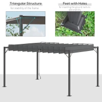 Outsunny 13' x 10' Outdoor Louvered Pergola Patio Aluminum Gazebo with Adjustable Roof, Grey(m-6)