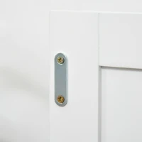 HOMCOM Modern Kitchen Cabinet, Storage Sideboard, Buffet Table with Rubberwood Top, 3 Drawers and Cabinet with Adjustable Shelf, White(m-12)