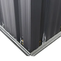 Outsunny 4' x 8' Steel Garden Storage Shed Lean to Shed Outdoor Metal Tool House with Lockable Door and 2 Air Vents for Backyard, Patio, Lawn(m-10)