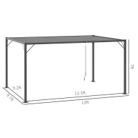 Outsunny 13' x 10' Outdoor Louvered Pergola Patio Aluminum Gazebo with Adjustable Roof, Grey(m-3)