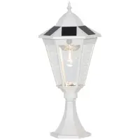 Outsunny 22" Outdoor Solar Lamp Post Light, All Weather Protection, for Backyard, White(m-1)