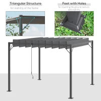 Outsunny 10' x 10' Outdoor Louvered Pergola Patio Aluminum Gazebo with Adjustable Roof, Grey(m-6)