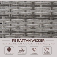 Outsunny Rattan Patio Daybed with Cushions, Outdoor Wicker Lounger with Loveseat, Storage Ottoman, Coffee & Side Tables, Gray(m-5)