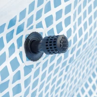 Outsunny 11' x 6' x 32" Above Ground Swimming Pool, Rectangular Steel Frame, Non-Inflatable, Filter Pump, Light Grey(m-9)