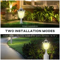 Outsunny 22" Outdoor Solar Lamp Post Light, All Weather Protection, for Backyard, White(m-8)