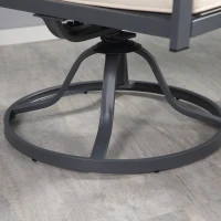 Outsunny 3 Pieces Outdoor Bistro Set, 2 Swivel Rocker Chairs and 1 Round Tempered Glass Table with Cushion, Red(m-9)