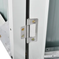 Outsunny 4' x 8' Steel Garden Storage Shed Lean to Shed Outdoor Metal Tool House with Lockable Door and 2 Air Vents for Backyard, Patio, Lawn(m-11)