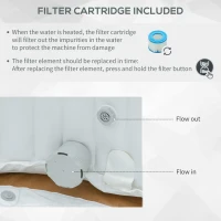 Outsunny 4 Person Inflatable Hot Tub, Outdoor Round Portable Spa with 108 Heated Air Jets, Cover, Pump, 2 Filter Cartridges, Faux Wood(m-8)