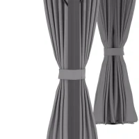 Outsunny 10' x 13' Patio Gazebo Aluminum Frame Outdoor Canopy Shelter with Sidewalls, Vented Roof for Garden, Lawn, Backyard, and Deck, Gray(m-7)