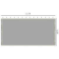 Outsunny Universal Replacement Mesh Sidewall Netting for 9.84' x 13.1' Gazebos and Canopy Tents with Zippers, (Sidewall Only) White(m-3)