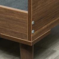 PawHut Elevated Dog Bed with Soft Sponge Cushion, Modern Wood Dog Bed, High and Upraised off of Durable Steel Legs, Coffee Bean, Jet Black(m-11)