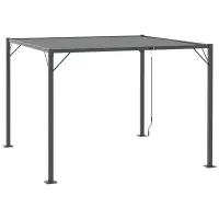 Outsunny 10' x 10' Outdoor Louvered Pergola Patio Aluminum Gazebo with Adjustable Roof, Grey(m-1)