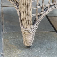 Outsunny 4pc Outdoor Patio Furniture Set, 2 Rattan Chairs, 1 PE Wicker Loveseat Sofa, 1 Center Coffee Table w/ Tempered Glass Table-Top, Soft Cushions for Garden, Cream White(m-9)