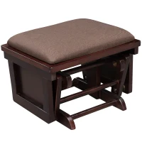 HOMCOM Nursery Glider Rocking Chair with Ottoman, Thick Padded Cushion Seating and Wood Base, Brown(m-10)