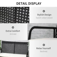 Outsunny 2-Person Outdoor Glider Bench, Handwoven PE Plastic Rattan Furniture, Cushioned Rocking Chair Loveseat for Backyard Garden Porch, Brown(m-6)