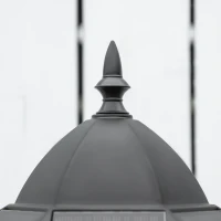 Outsunny 92.5" Outdoor Lamp Post Light, Solar-Powered Streetlight, w/ Clear Glass, Black(m-8)