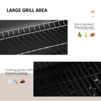 Outsunny 45" Charcoal BBQ Grill and Smoker Combo Outdoor Portable Trolley Camping Picnic Backyard with Side Shelf, Grey(m-4)