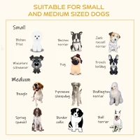 PawHut Wood Dog Bed with Supportive Cushion, Elevated Dog Bed with Removable Cushion Cover, Cute Dog Bed Frame with Pine Wood, Black and White Dog Bed(m-7)