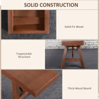 Outsunny Outdoor Garden Bench, 79" Long Patio Wooden Picnic Bench for 3 People, Backless Oil Finished for Backyard and Porch, Brown(m-5)