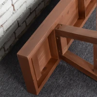 Outsunny Outdoor Garden Bench, 79" Long Patio Wooden Picnic Bench for 3 People, Backless Oil Finished for Backyard and Porch, Brown(m-9)