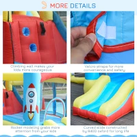 Outsunny Kids Inflatable Bounce House, 4-in-1 Jumping Castle with Slides & Trampoline, Fun Outdoor Play(m-6)