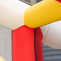 Outsunny Christmas 4-in-1 Kids Inflatable Bounce House Jumping Castle Trampoline, Pool, Slide, Climbing Wall with Christmas Tree Pattern Storage Bag & Air Blower(m-14)