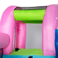 Outsunny 5-in-1 Inflatable Water Slide, Narwhal Theme Bounce House with Climbing Wall, Water Cannon, Water Pool, Trampoline, Repair Patch and 450W Air Blower(m-9)